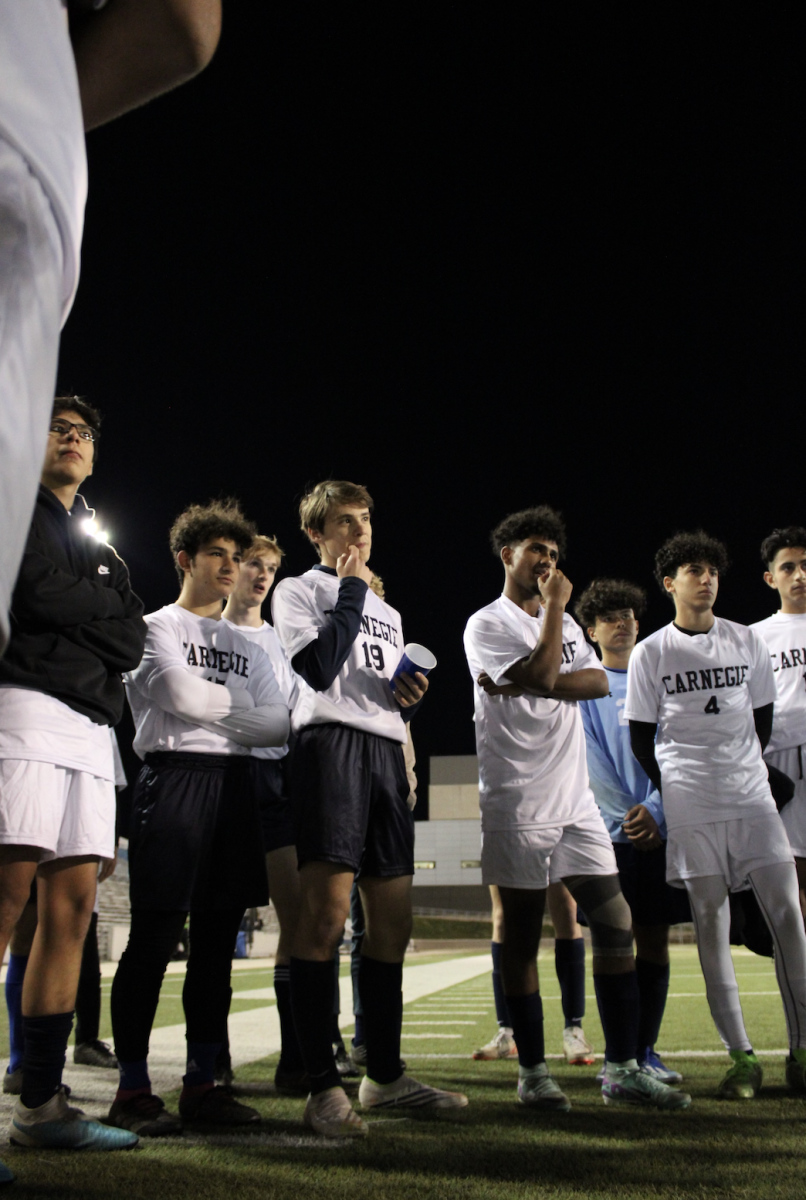 CVHS+boys+soccer+teammates+minutes+before+their+first+game+of+the+UIL+season+against+Milby+HS.